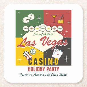 Weihnachtsfeiertag Vegas Casino Poker Party Rechteckiger Pappuntersetzer