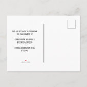 Weihnachtsfeiertag Verlobung Ankündigung (Rückseite)