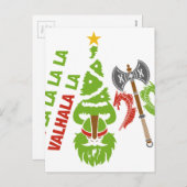 Weihnachtsfeiertag Vikings Walhall Feiertagspostkarte (Vorne/Hinten)