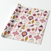 Weihnachtsfeiertag Vintag Retro Dekorationen Baubl Geschenkpapier (Ungerollt)