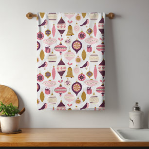 Weihnachtsfeiertag Vintag Retro Dekorationen Baubl Geschirrtuch