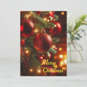 Weihnachtsfeiertag Vintag Rote Ornamente Feiertagskarte (Stehend Vorderseite)