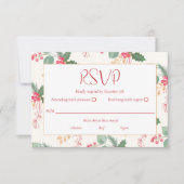 Weihnachtsfeiertag Vintage Blüte RSVP Karte (Vorderseite)