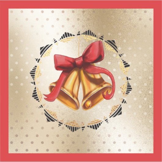 Weihnachtsfeiertag Vinyl Sticker mit Glocken (Vorderseite)