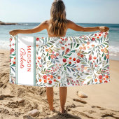 Weihnachtsfeiertag Wasserfarbe Personalisiert Strandtuch