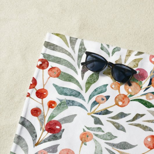 Weihnachtsfeiertag Wasserfarbe Personalisiert Strandtuch (Beispiel)