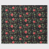 Weihnachtsfeiertag Wasserfarbe Poinsettia Florenz Geschenkpapier (Flach)