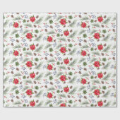 Weihnachtsfeiertag Wasserfarbe Poinsettia Florenz Geschenkpapier (Flach)