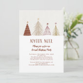 Weihnachtsfeiertag Weihnachten Bäume Schnee Elegan Einladung (Stehend Vorderseite)