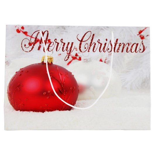 Weihnachtsfeiertag, Weihnachten, frohe Weihnachten Große Geschenktüte (Rückseite)