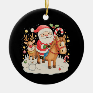 Weihnachtsfeiertag Weihnachten Niedliches Pferd Keramik Ornament