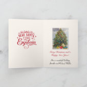 Weihnachtsfeiertag Weihnachtsmann Binoculars Unter Feiertagskarte (Innenseite)