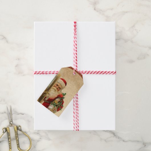 Weihnachtsfeiertag Weihnachtsmann - Geschenk Tag Geschenkanhänger (Mit Garn)