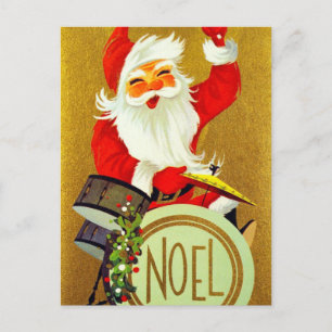 Weihnachtsfeiertag Weihnachtsmann Retro-Postkarte Feiertagspostkarte