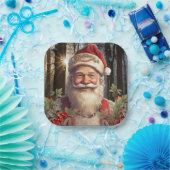 Weihnachtsfeiertag Weihnachtsmann Schneewald Pappteller (Party)