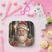 Weihnachtsfeiertag Weihnachtsmann Schneewald Pappteller (Party)
