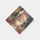Weihnachtsfeiertag Weihnachtsmann Schneewald Serviette (Ecke)