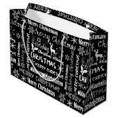 Weihnachtsfeiertag, Weihnachtsmuster Große Geschenktüte (Rückseite Schrägansicht)