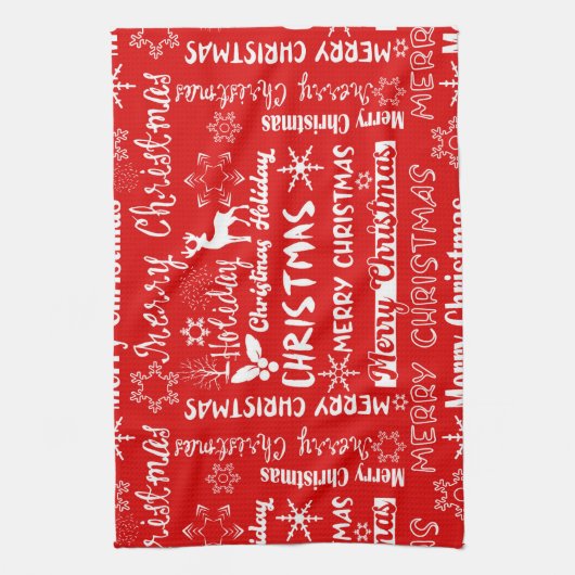 Weihnachtsfeiertag, Weihnachtsmuster, Winter Geschirrtuch (Vertikal)