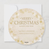 Weihnachtsfeiertag - Weiße und goldene Schneeflock Feiertagskarte (Rückseite)
