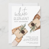 Weihnachtsfeiertag Weißer Elefant Party Einladung (Vorderseite)