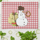 Weihnachtsfeiertag Western Cowboy Snowman Geschirrtuch (Gefaltet)