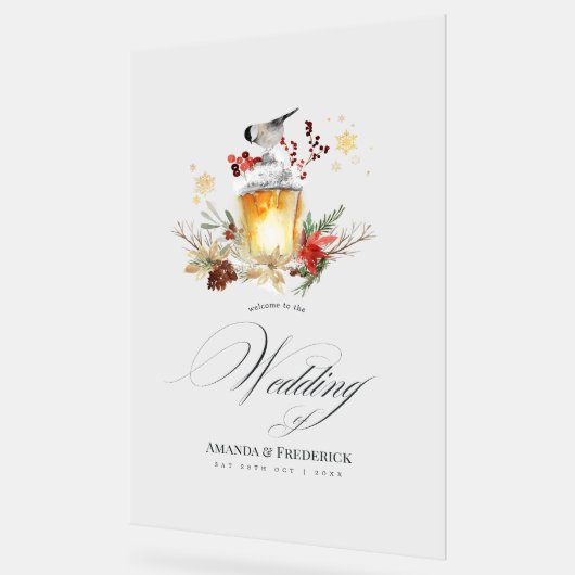 Weihnachtsfeiertag - Willkommen Acrylschild (Winkel)