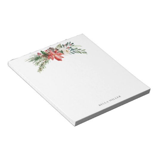 Weihnachtsfeiertag Winter Blumengestation Notepad Notizblock (angewinkelt)