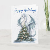 Weihnachtsfeiertag Winter Drachenschnee Karte (Vorderseite)