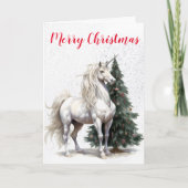 Weihnachtsfeiertag Winter Einhorn Karte (Vorderseite)