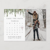 Weihnachtsfeiertag - Winter Foto Save the Date Postkarte (Vorderseite)