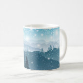 Weihnachtsfeiertag Winterschnee Pinienbäume Kaffeetasse (VorderseiteRechts)