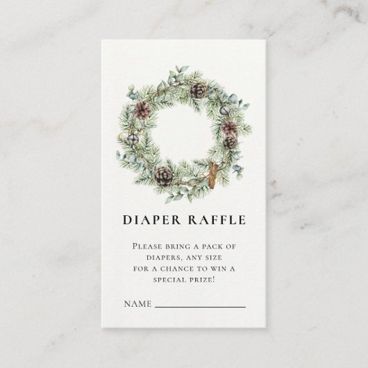 Weihnachtsfeiertag Wreath Baby Dusche Begleitkarte (Vorderseite)