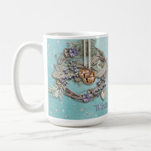 Weihnachtsfeiertag - Wreath & Jingle Bells Kaffeetasse (Links)