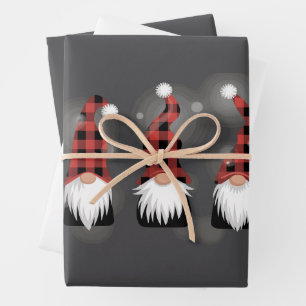 Weihnachtsfeiertag Xmas Lustiger Winter Gnom Liebh Geschenkpapier Set
