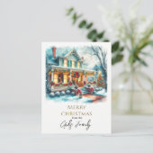 Weihnachtsfeiertag Zuhause Feiertag Gruß Postkarte (Stehend Vorderseite)