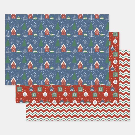 Weihnachtsfeiertag zusammengestellt geschenkpapier set (Set)