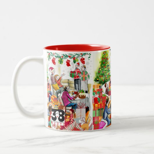 Weihnachtsfeiertag Zweifarbige Tasse (Links)