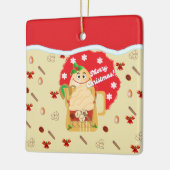 Weihnachtsfeiertage 2024 keramikornament (Links)