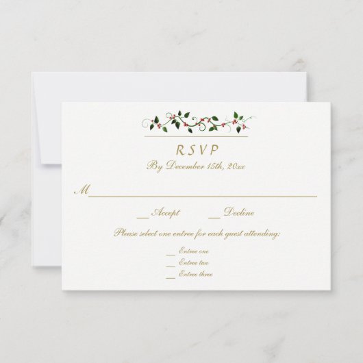 Weihnachtsfeiertage 3 Entree UAWG Response RSVP Karte (Vorderseite)