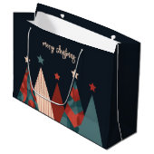 Weihnachtsfeiertage abstrakte Weihnachtsbäume Große Geschenktüte (Vorderseite Schrägansicht)