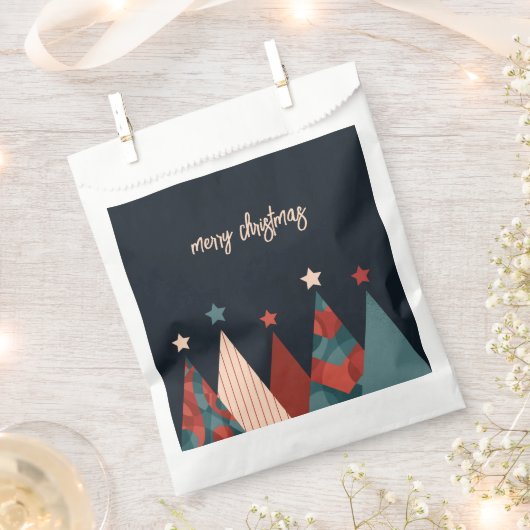 Weihnachtsfeiertage abstraktes Retrodesign Geschenktütchen (Ausgeschnitten)