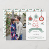 Weihnachtsfeiertage Baubles | Holly Wedding Save The Date (Vorne/Hinten)