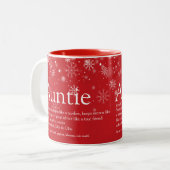 Weihnachtsfeiertage Beste Tante Tante Definition Zweifarbige Tasse (Vorderseite Links)