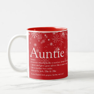 Weihnachtsfeiertage Beste Tante Tante Definition  Zweifarbige Tasse
