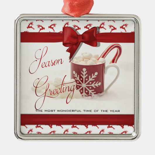 Weihnachtsfeiertage, beste Zeit des Jahres Silbernes Ornament (Vorne)