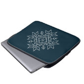 Weihnachtsfeiertage Blaue Schneeflocke Laptopschutzhülle (Vorne Knopf)