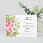 Weihnachtsfeiertage Blumenflora RSVP Karte (Stehend Vorderseite)