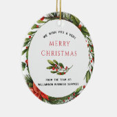 Weihnachtsfeiertage Botanical Holly Berry Keramik Ornament (Rechts)