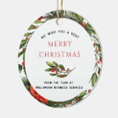 Weihnachtsfeiertage Botanical Holly Berry Keramik Ornament (Links)